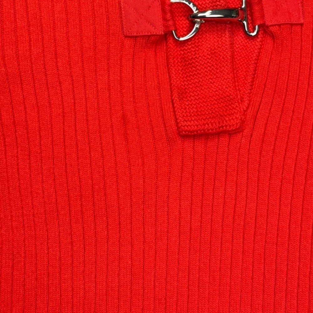 Lauren Ralph Lauren Women's Red Cotton Ribbed Pullover Sweater XL Toggle Closure - Picture 8 of 8